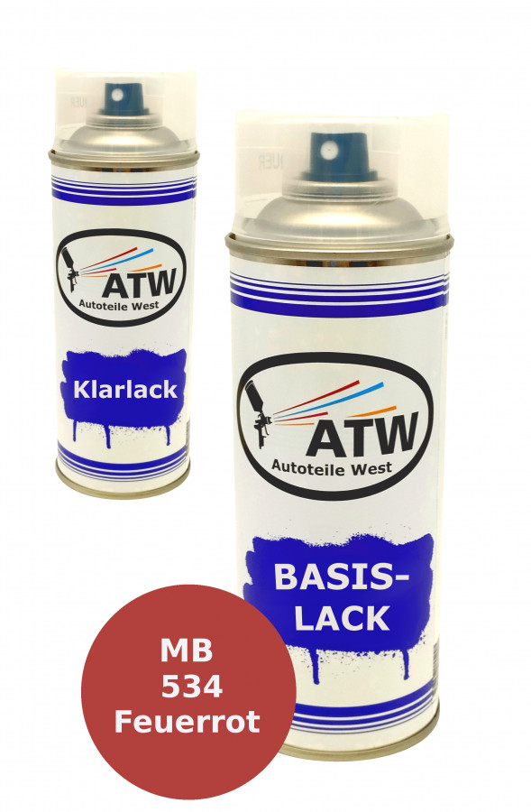 Autolack für Mercedes Benz 534 Feuerrot +400ml Klarlack Set